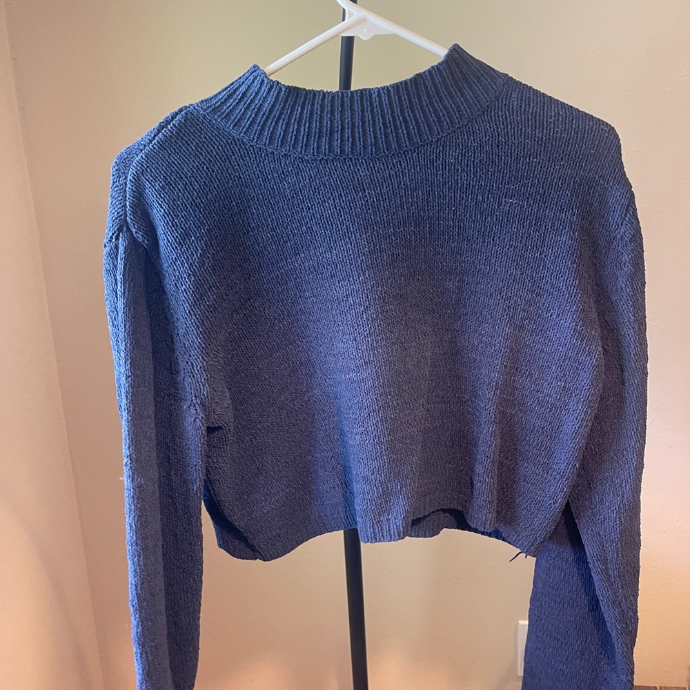 Blue cropped sweater